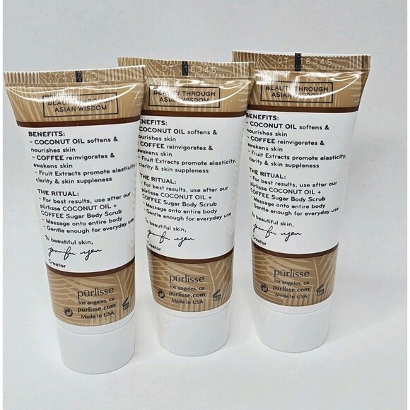 PURLISSE Coconut Oil + Coffee Silky BODY BUTTER New 1oz / 30g Lot Of 3 New - Picture 2 of 2
